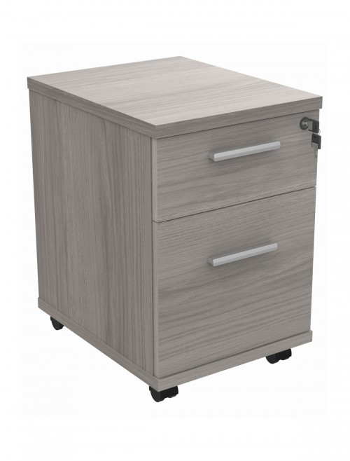 TC Core 1200mm Straight Desk Alaskan Grey Oak and Mobile Pedestal Bundle COREBUNDU1280GOAKSV2 - enlarged view