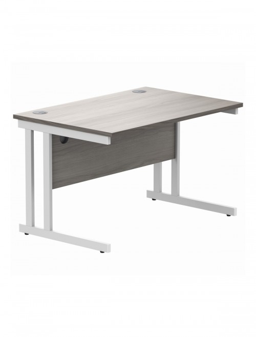 TC Core 1200mm Straight Desk Alaskan Grey Oak and Mobile Pedestal Bundle COREBUNDU1280GOAKSV2 - enlarged view