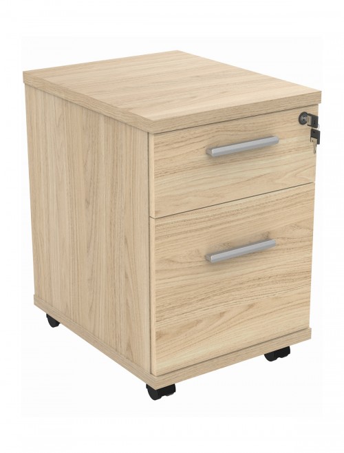 TC Core 1400mm Straight Desk Canadian Oak and Mobile Pedestal Bundle COREBUNDU1480OKSV2 - enlarged view