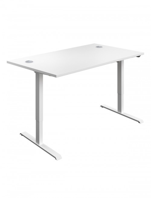 Standing Desk White Height Adjustable Desk 1200mm Wide ECSM1280CPWH by TC Office - enlarged view