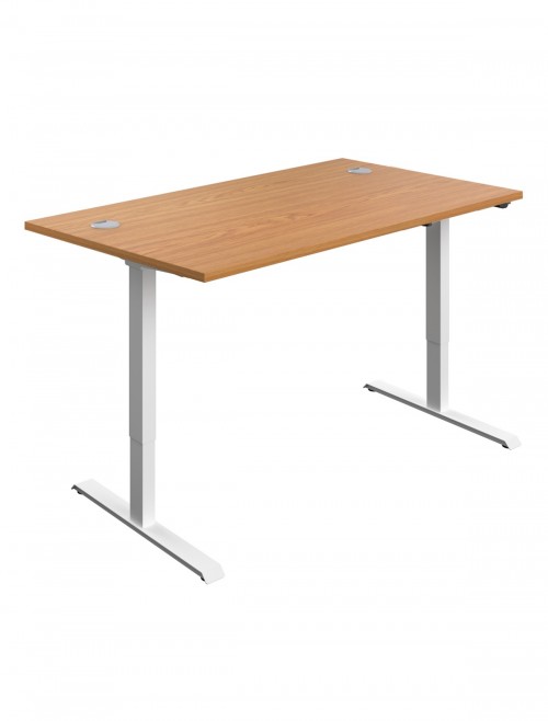 Standing Desk Nova Oak Height Adjustable Desk 1200mm Wide ECSM1280CPNO by TC Office - enlarged view