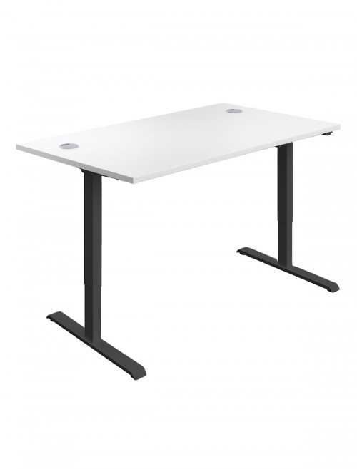 Standing Desk White Height Adjustable Desk 1200mm Wide ECSM1280CPWH by TC Office - enlarged view