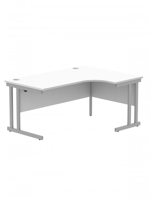 Office Desks Arctic White TC Core 1600mm L Shaped Desk Right Hand CORE1612RHDUWHT - enlarged view