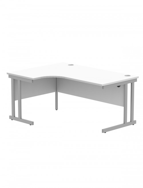 Office Desks Arctic White TC Core 1600mm L Shaped Desk Left Hand CORE1612LHDUWHT - enlarged view