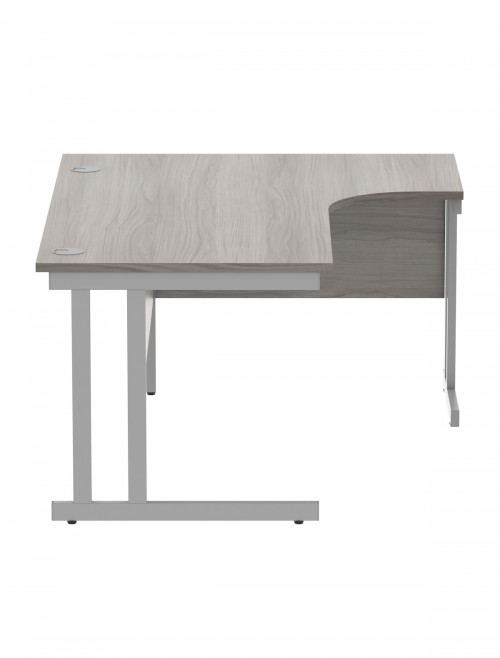 Office Desks Alaskan Grey Oak TC Core 1600mm L Shaped Desk Right Hand CORE1612RHDUGOAK - enlarged view