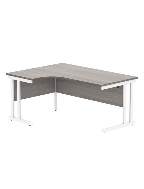 Office Desks Alaskan Grey Oak TC Core 1600mm L Shaped Desk Left Hand CORE1612LHDUGOAK - enlarged view