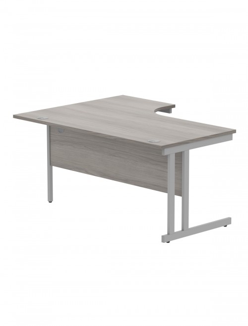 Office Desks Alaskan Grey Oak TC Core 1600mm L Shaped Desk Right Hand CORE1612RHDUGOAK - enlarged view