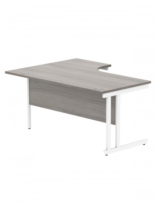 Office Desks Alaskan Grey Oak TC Core 1600mm L Shaped Desk Right Hand CORE1612RHDUGOAK - enlarged view