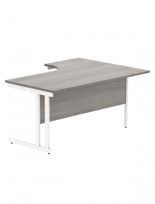 Office Desks Alaskan Grey Oak TC Core 1600mm L Shaped Desk Left Hand CORE1612LHDUGOAK - enlarged view