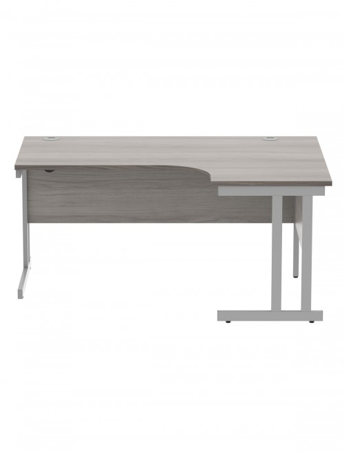 Office Desks Alaskan Grey Oak TC Core 1600mm L Shaped Desk Right Hand CORE1612RHDUGOAK - enlarged view