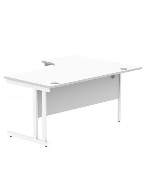 Office Desks Arctic White TC Core 1600mm L Shaped Desk Left Hand CORE1612LHDUWHT - enlarged view