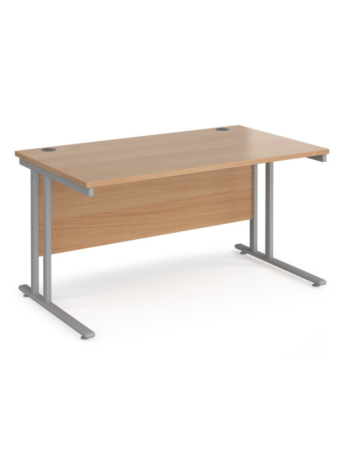 Beech Office Desk Maestro 25 Straight Desk Cantilever 1400mm x 800mm MC14SB