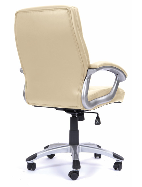 Office Chairs Cream Leather Effect Greenwich Executive Chair BCP/T101/CM by Eliza Tinsley - enlarged view