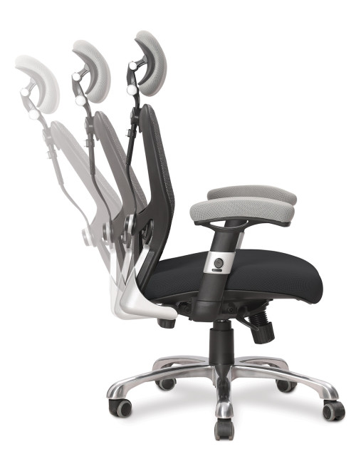 Nautilus Ergo Mono 24 Hour Luxury Executive Mesh Office Chair Grey/Black DPA/ERGO/GY-BK - enlarged view