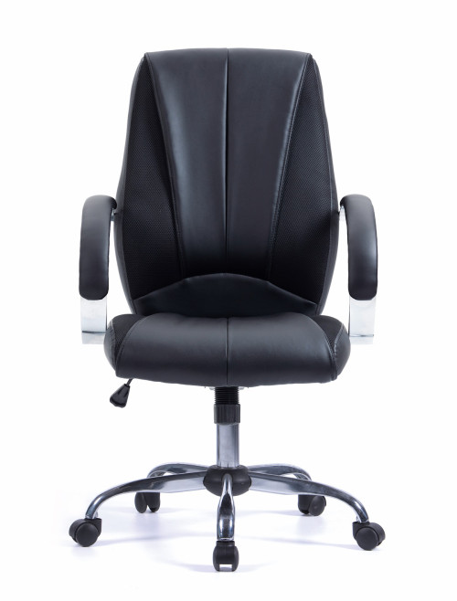 Black Office Chair Hastings Bonded Leather Manager Chair BCL/B425/BK by Nautilus - enlarged view