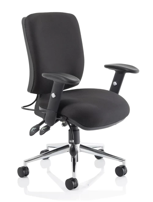 Office Chairs Black Chiro Medium Back Fabric Operator Chair OP000010 by Dynamic - enlarged view