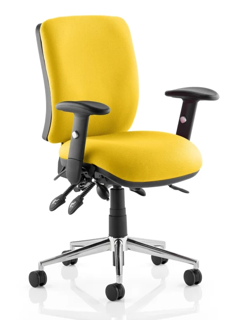 Office Chairs Black Chiro Medium Back Fabric Operator Chair OP000010 by Dynamic - enlarged view