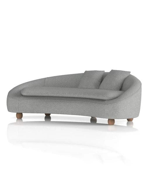 Reception Seating Mimi Grey Boucle Curved Sofa SF000004 by Dynamic - enlarged view