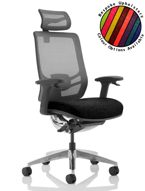 Mesh Office Chair Black Ergo Click 24hr Chair with Headrest KC0296 by Dynamic