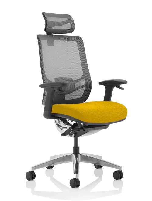 Mesh Office Chair Black Ergo Click 24hr Chair with Headrest KC0296 by Dynamic - enlarged view