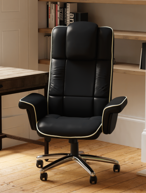 Office Chairs Black Chelsea Bonded Leather Executive Chair EX000001 by Dynamic