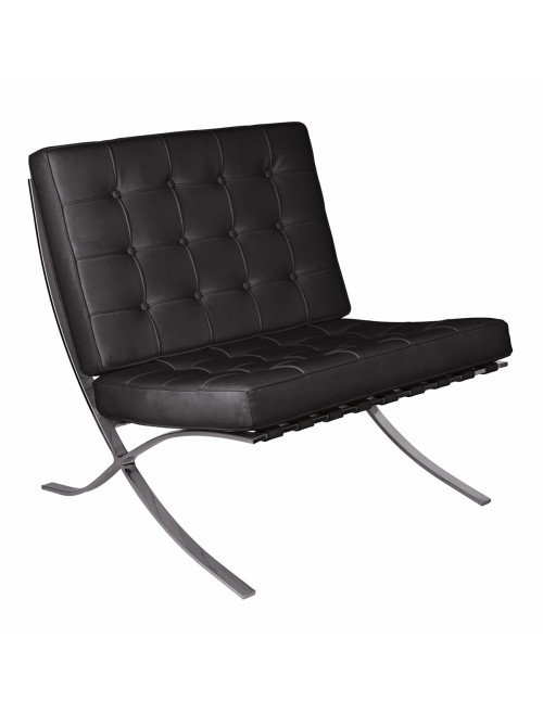 Reception Chair Black Valencia Leather Faced Chair BSL/X100/BK by Eliza Tinsley Nautilus