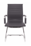 Bonded Leather Visitor Chair Aura Grey Office Chair BCL/8003AV/GY by Nautilus - enlarged view