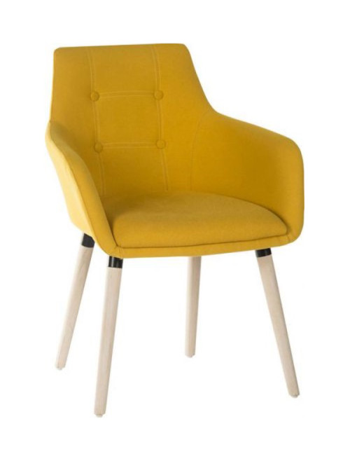 Reception Seating Pair of 4 Legged Reception Chairs Yellow 6929 by Teknik