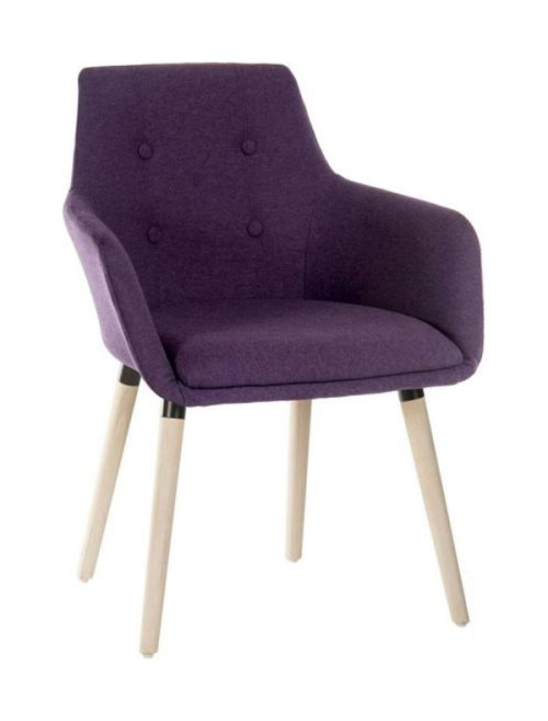 Reception Seating Pair of 4 Legged Reception Armchairs Plum 6929 by Teknik - enlarged view