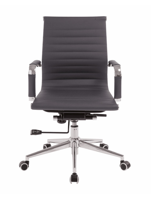 Bonded Leather Office Chair Grey Aura Medium Back BCL/8003/GY by Nautilus - enlarged view