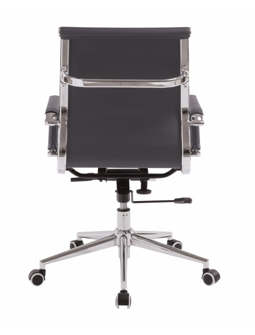 Bonded Leather Office Chair Grey Aura Medium Back BCL/8003/GY by Nautilus - enlarged view