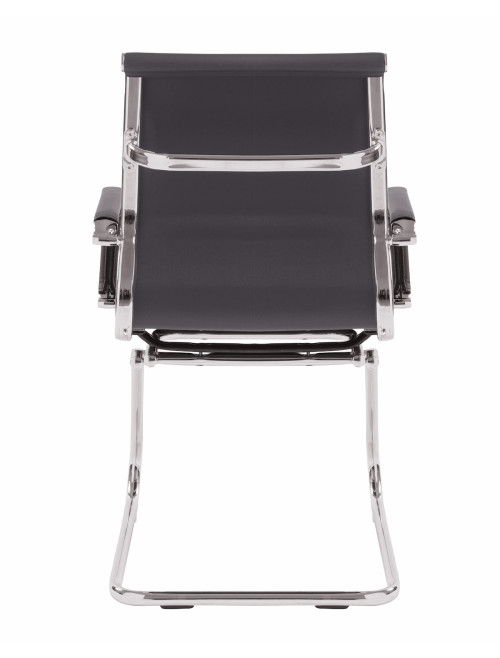 Bonded Leather Visitor Chair Aura Grey Office Chair BCL/8003AV/GY by Nautilus - enlarged view