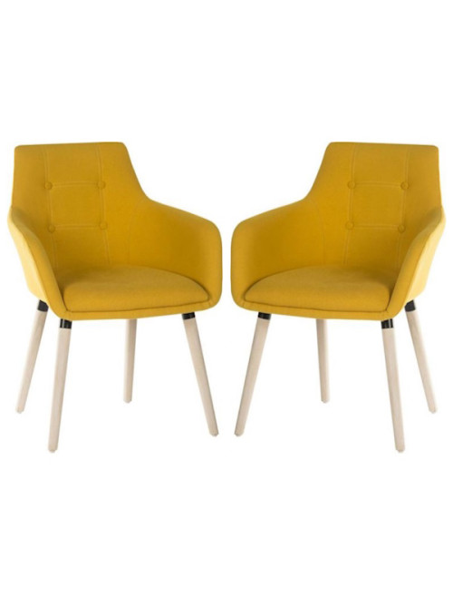 Reception Seating Pair of 4 Legged Reception Chairs Yellow 6929 by Teknik - enlarged view