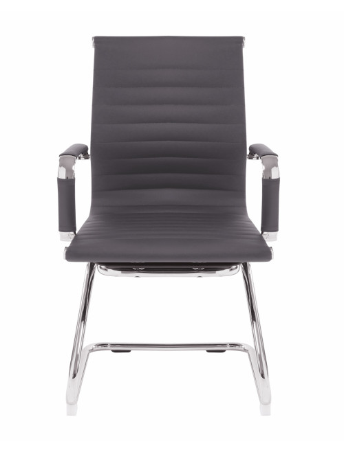 Bonded Leather Visitor Chair Aura Grey Office Chair BCL/8003AV/GY by Nautilus - enlarged view