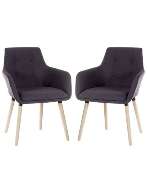 Reception Seating Pair of 4 Legged Reception Chairs Graphite 6929 by Teknik - enlarged view