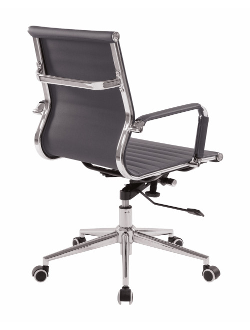 Bonded Leather Office Chair Grey Aura Medium Back BCL/8003/GY by Nautilus - enlarged view