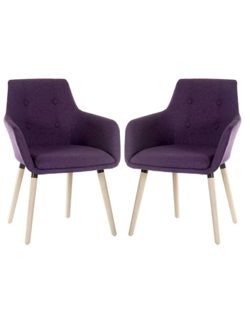 Reception Seating Pair of 4 Legged Reception Chairs Plum 6929 by Teknik - enlarged view