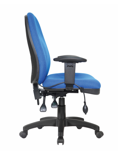 Office Chair Blue Harrison High Back Fabric Operator Chair BCF/K384/BL by Nautilus - enlarged view