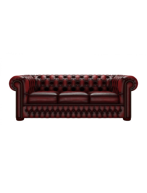 Reception Seating Classic Button Back 3 Seater Sofa Antique Red 9900001AR by Teknik