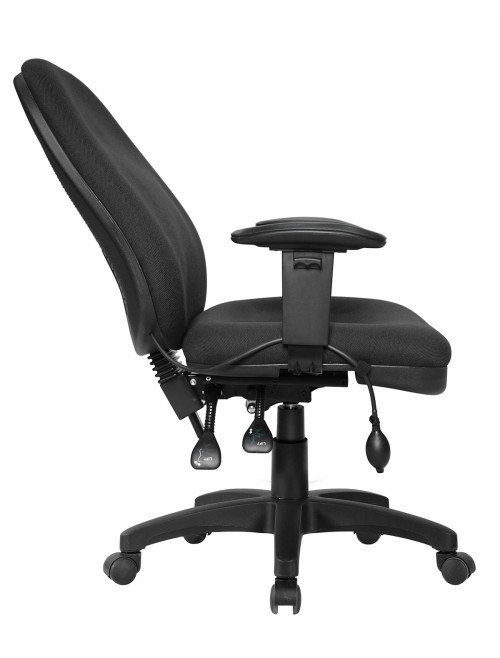 Office Chair Black Harrison High Back Fabric Operator Chair BCF/K384/BK by Nautilus - enlarged view