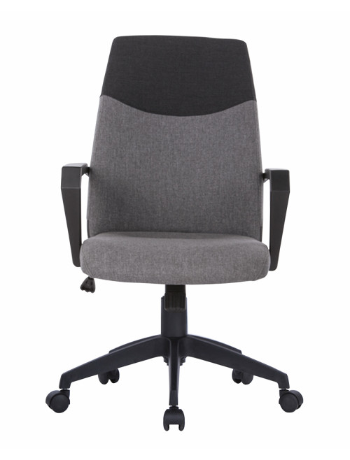 Office Chair Grey Clyde High Back Fabric Executive Armchair BCF/F569/GY-BK by Nautilus - enlarged view