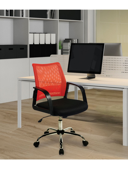 Operator Chair Orange Calypso Mesh Office Chair BCM/F1204/OG by Eliza Tinsley