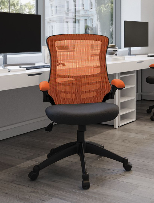 Mesh Office Chair Orange/Black Luna Computer Chair BCM/T1302/OG by Eliza Tinsley Nautilus