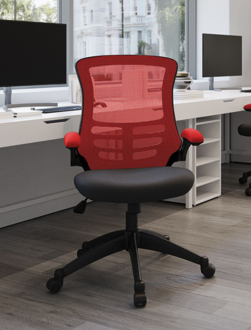 Mesh Office Chair Red/Black Luna Computer Chair BCM/T1302/RD by Eliza Tinsley Nautilus