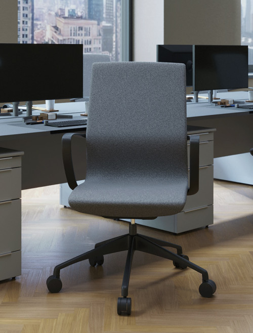 Fabric Office Chair Grey Aeros Medium Back Task Chair BCF/U370/GY by Eliza Tinsley Nautilus