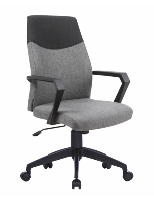 Office Chair Grey Clyde High Back Fabric Executive Armchair BCF/F569/GY-BK by Nautilus - enlarged view