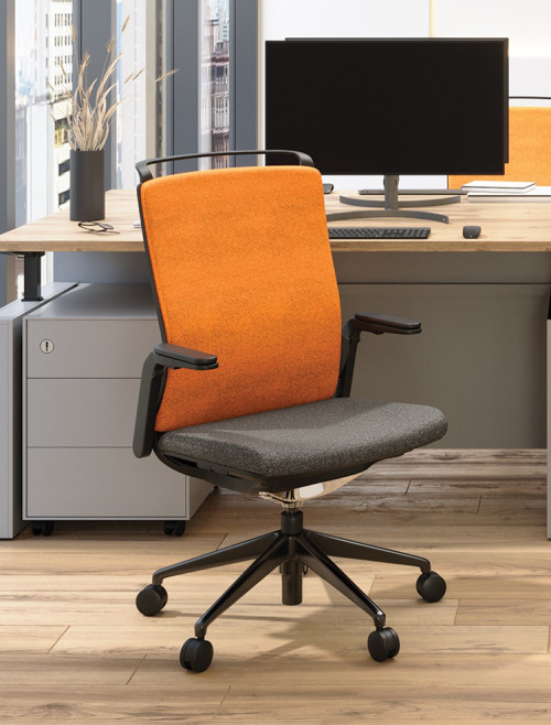 Office Chair Orange Libra High Back Managers Chair BCF/K500/BK-OG by Nautilus