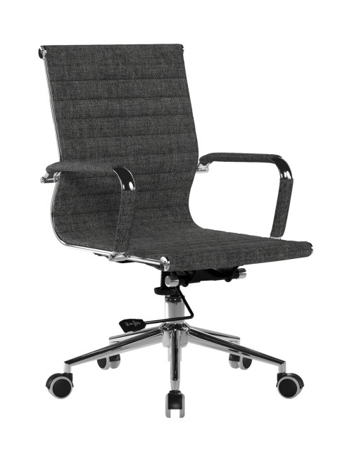 Fabric Office Chair Black and Grey Fleck Aura Medium Back BCF/8003/BGF by Eliza Tinsley Nautilus