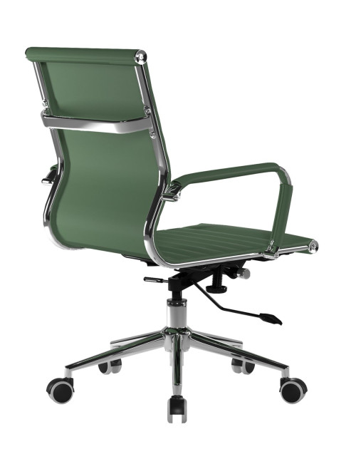 Bonded Leather Office Chair Forest Green Aura Medium Back BCL/8003/FGN by Eliza Tinsley Nautilus - enlarged view