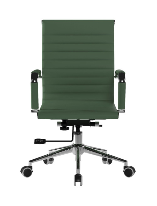 Bonded Leather Office Chair Forest Green Aura Medium Back BCL/8003/FGN by Eliza Tinsley Nautilus - enlarged view